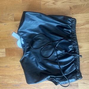 Black Faux Leather Tip